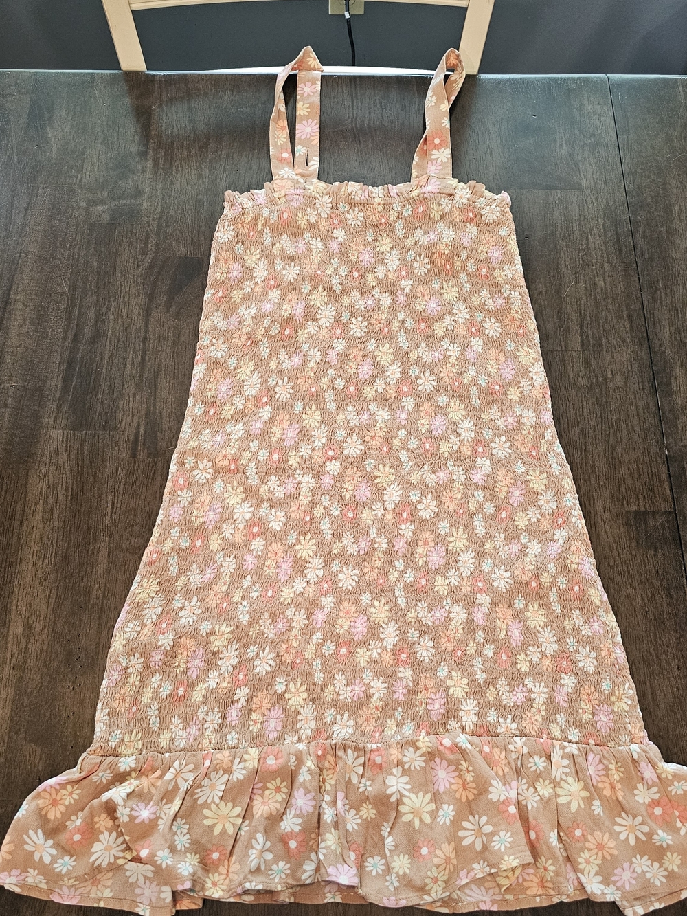 American Eagle Outfitters Floral Peach and Tan Women’s Dress